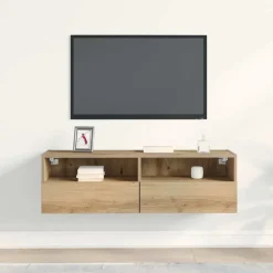 vidaXL Mueble de TV Montado en la Pared 100 x 30 x 30 cm Roble artisan Clearance