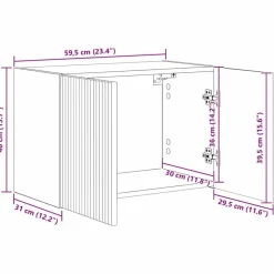 vidaXL Muebles Tv-Mueble de TV Montado en la Pared 59,5 x 31 x 40 cm