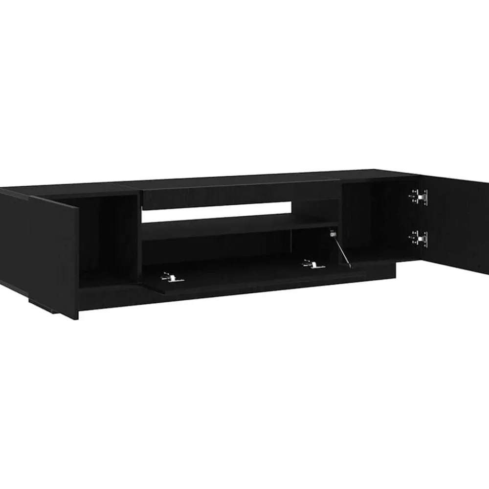 vidaXL Muebles Tv-Mueble de TV Negro 160 x 35 x 40 cm Madera de ingeniería