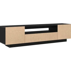 vidaXL Muebles Tv-Mueble de TV Negro 160 x 35 x 40 cm Madera de ingeniería