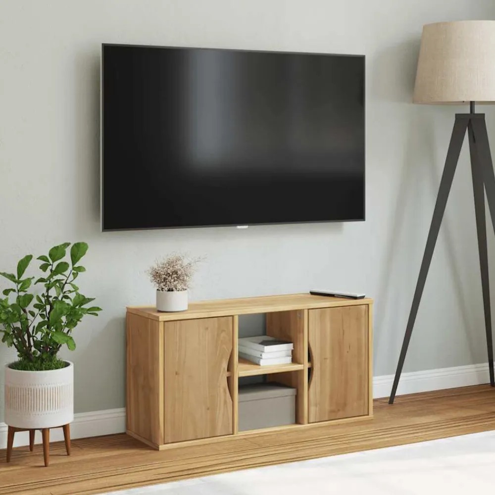 vidaXL Muebles Tv-Mueble de TV ODDA madera maciza de pino 79x24x40 cm