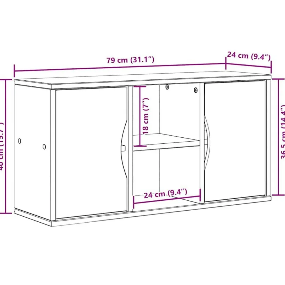 vidaXL Muebles Tv-Mueble de TV ODDA madera maciza de pino 79x24x40 cm