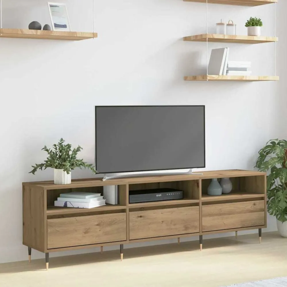vidaXL Muebles Tv-Mueble de TV Roble artesanal 150 x 30 x 45 cm