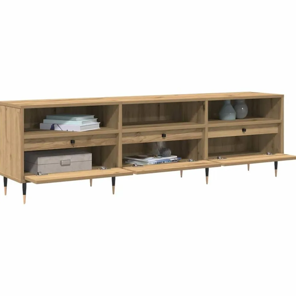vidaXL Muebles Tv-Mueble de TV Roble artesanal 150 x 30 x 45 cm
