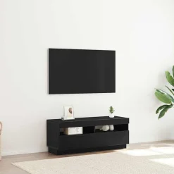 vidaXL Mueble de TV 100 x 35 x 40 cm Madera de ingeniería Roble negro