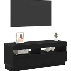 vidaXL Mueble de TV 100 x 35 x 40 cm Madera de ingeniería Roble negro