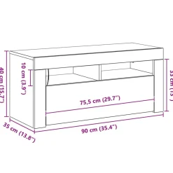 vidaXL Muebles Tv-Mueble de TV 90 x 35 x 40 cm Madera de ingeniería