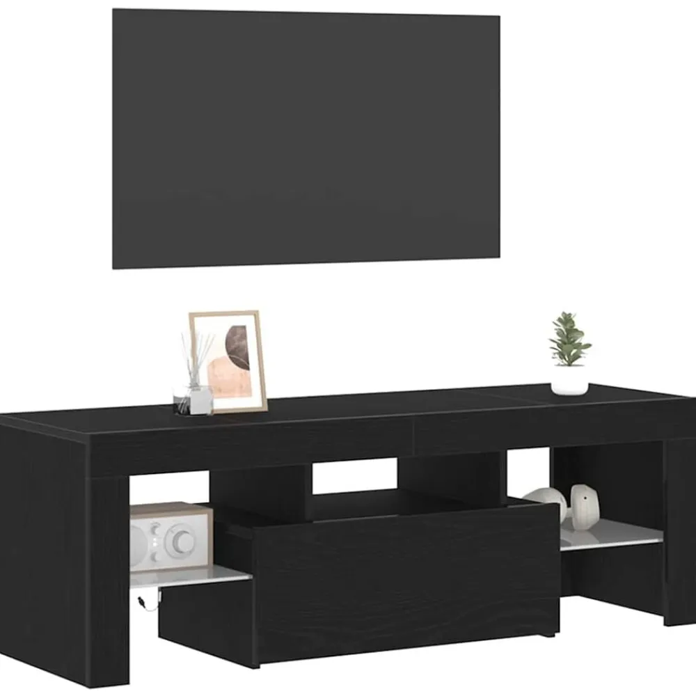 vidaXL Mueble de TV 120 x 35 x 40 cm Madera de ingeniería Roble negro Discount