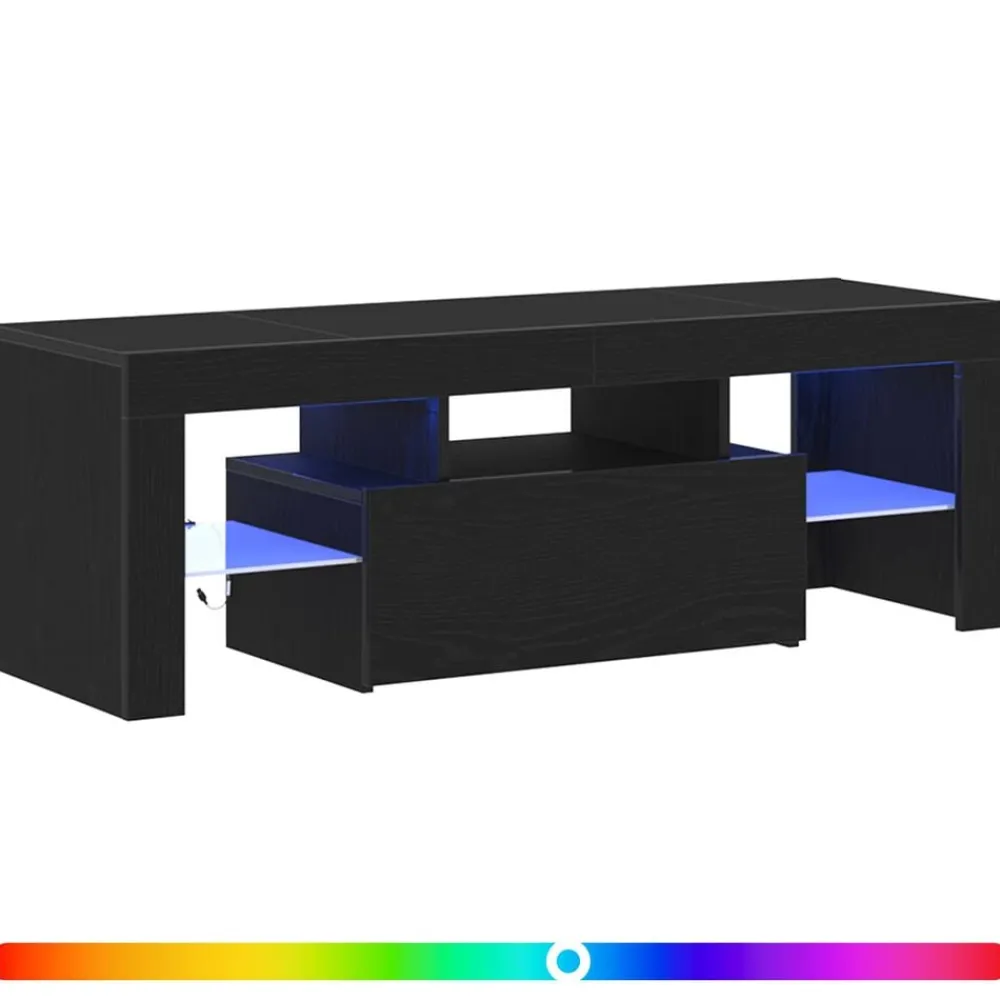 vidaXL Mueble de TV 120 x 35 x 40 cm Madera de ingeniería Roble negro Discount