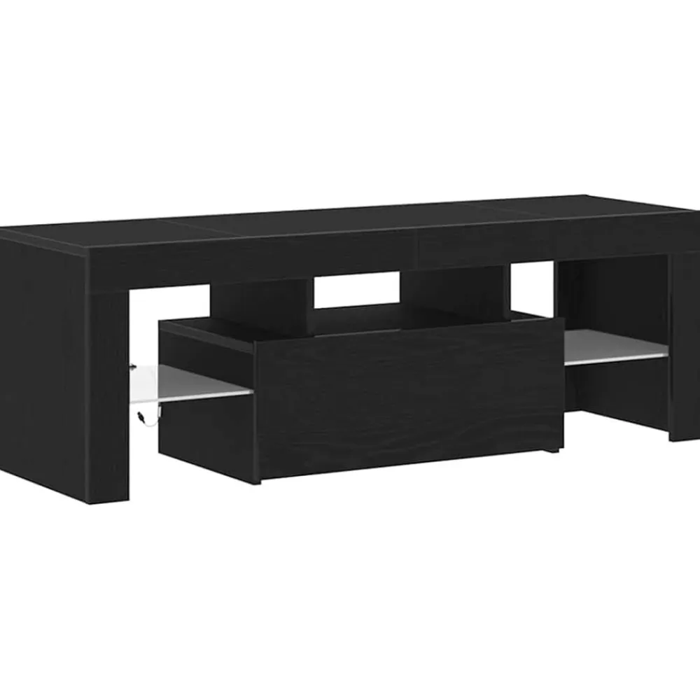 vidaXL Mueble de TV 120 x 35 x 40 cm Madera de ingeniería Roble negro Discount