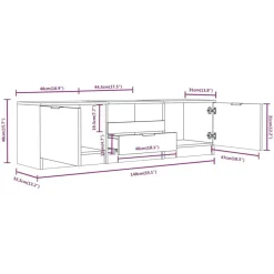 vidaXL Muebles Tv-Mueble de TV 140x35x40 cm madera de ingeniería