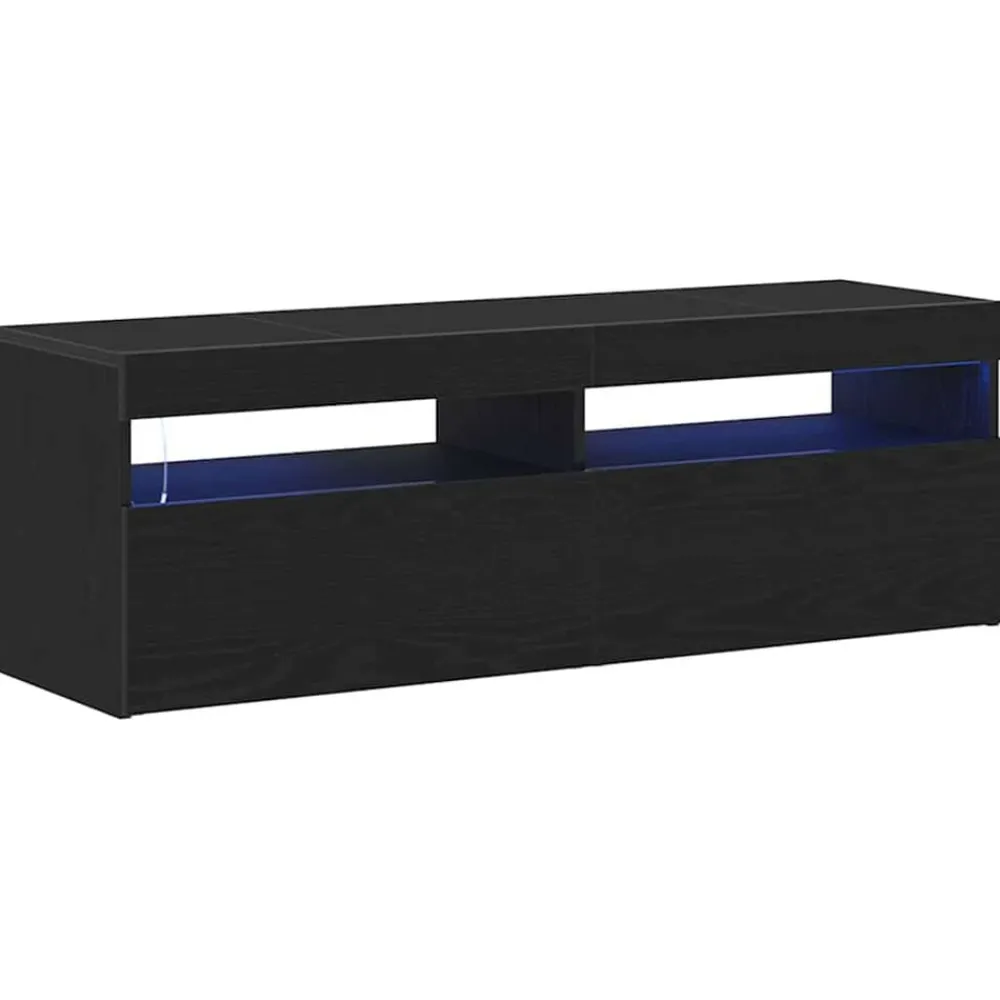 vidaXL Mueble de TV 120 x 35 x 40 cm Madera de ingeniería Roble negro Outlet