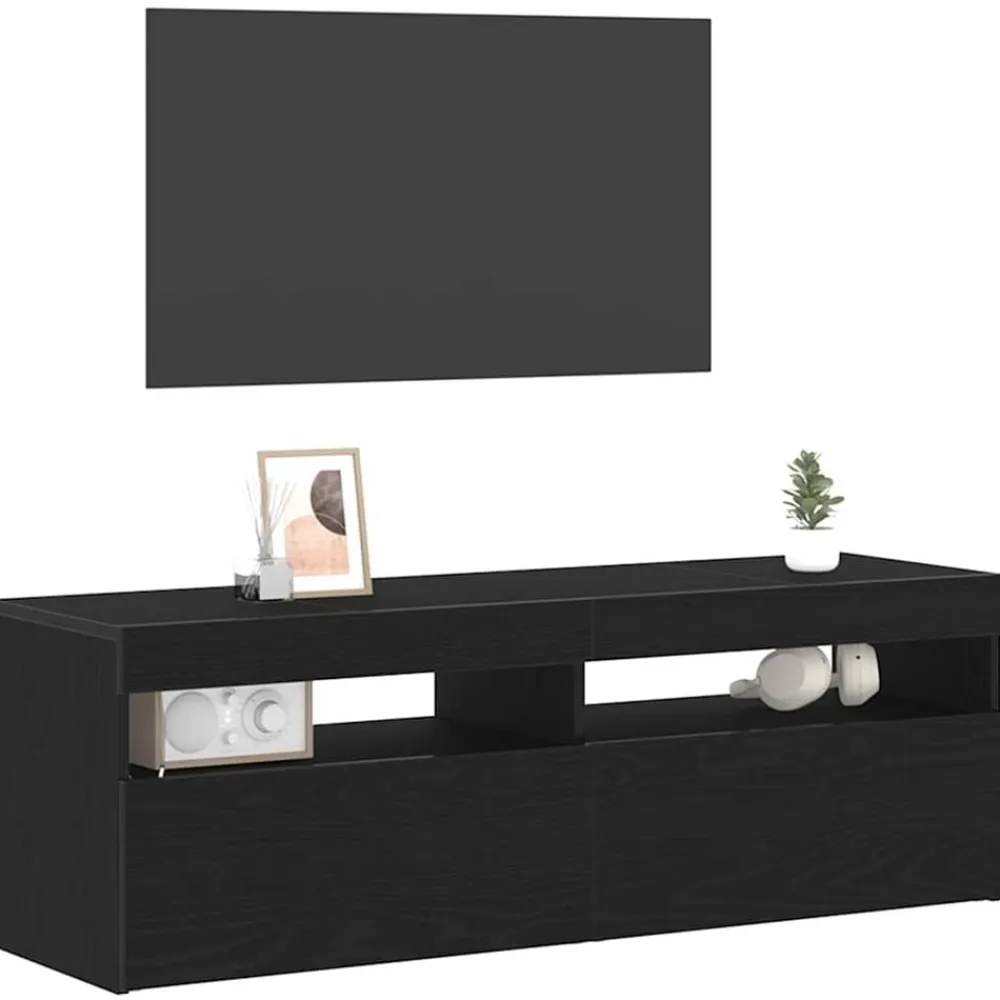 vidaXL Mueble de TV 120 x 35 x 40 cm Madera de ingeniería Roble negro Outlet