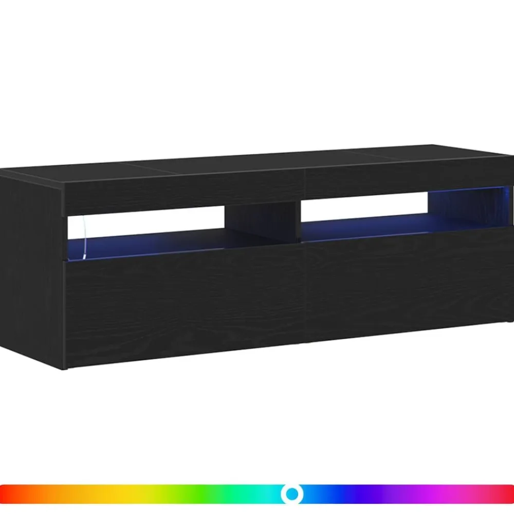 vidaXL Mueble de TV 120 x 35 x 40 cm Madera de ingeniería Roble negro Outlet
