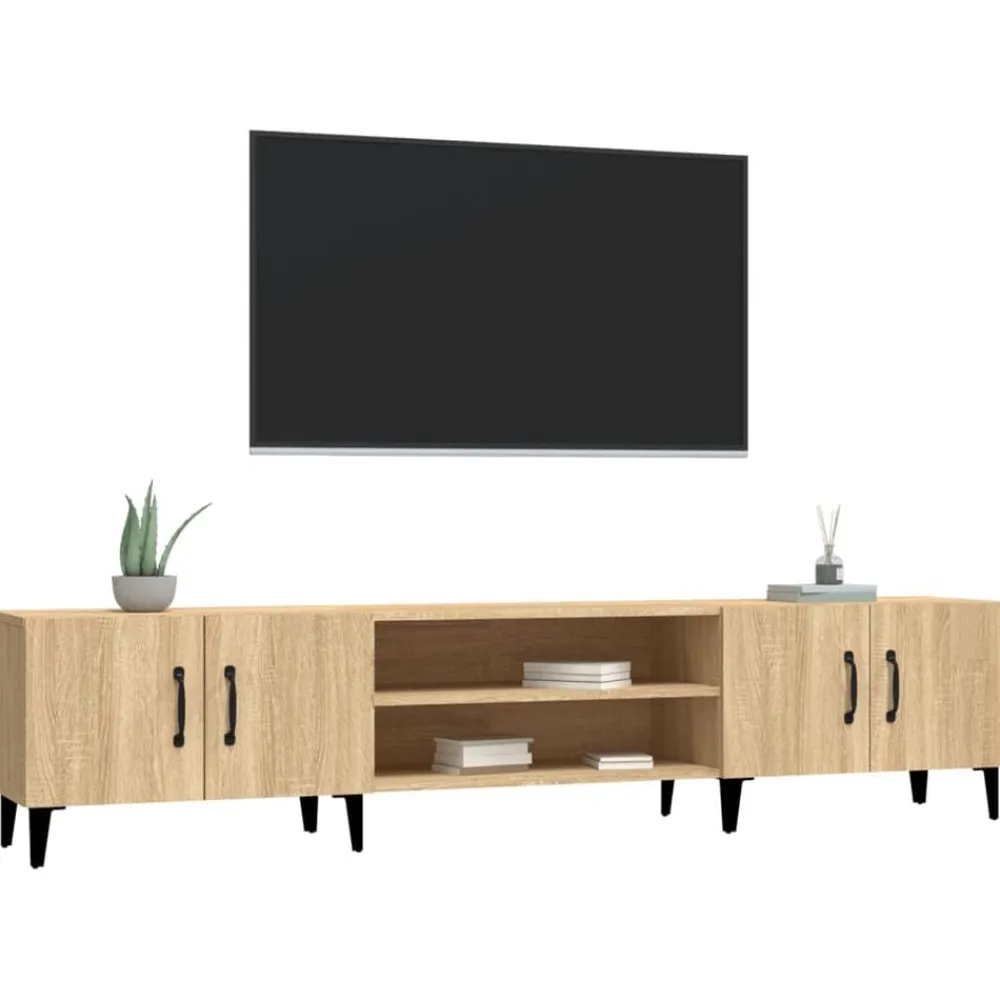 vidaXL Mueble de TV 180x31,5x40 cm madera de ingeniería Roble Sonoma New