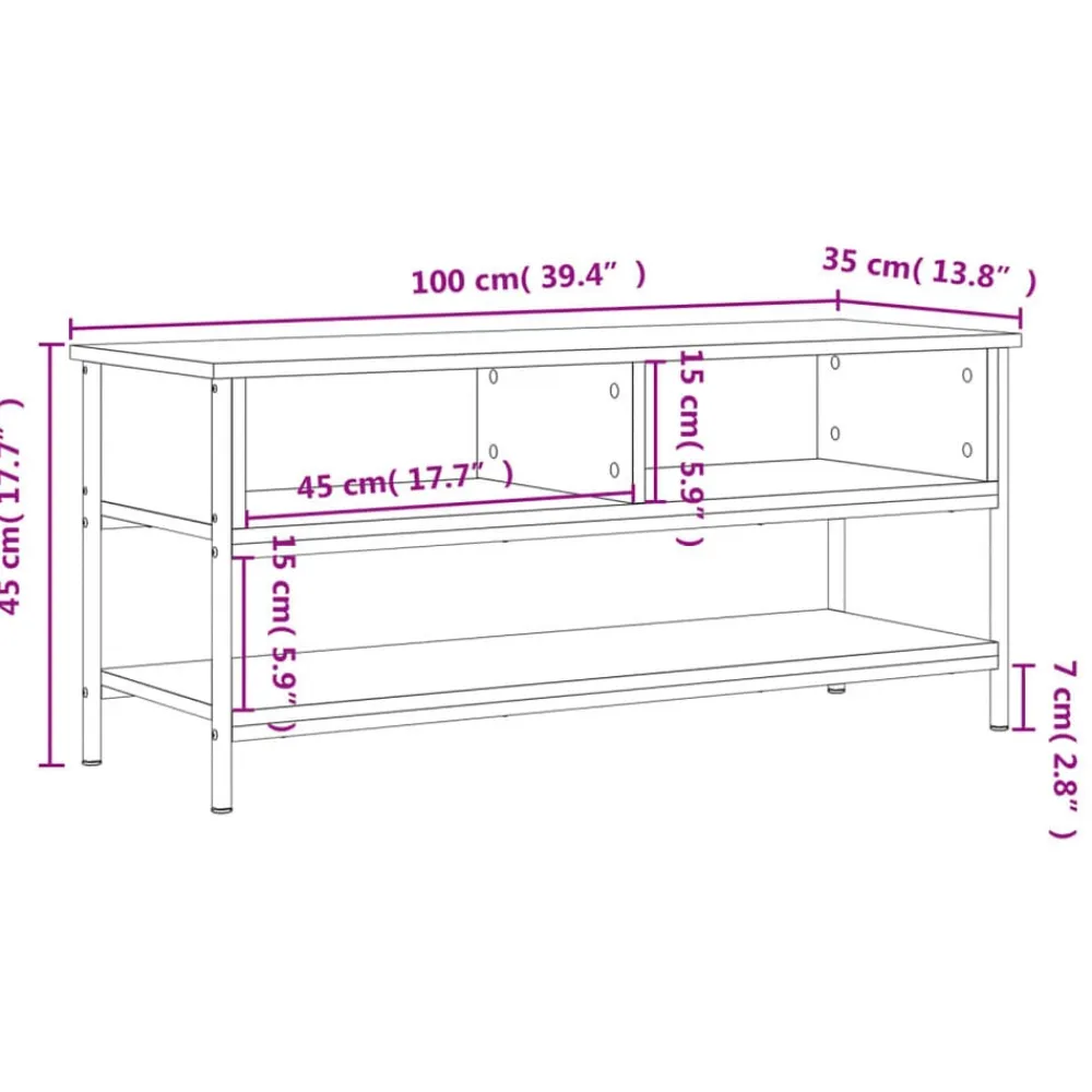 vidaXL Muebles Tv-Mueble de TV 100x35x45 cm madera de ingeniería