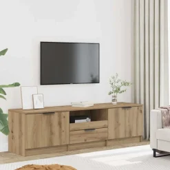 vidaXL Muebles Tv-Mueble de TV roble artesanal 140x35x40 cm madera de ingeniería