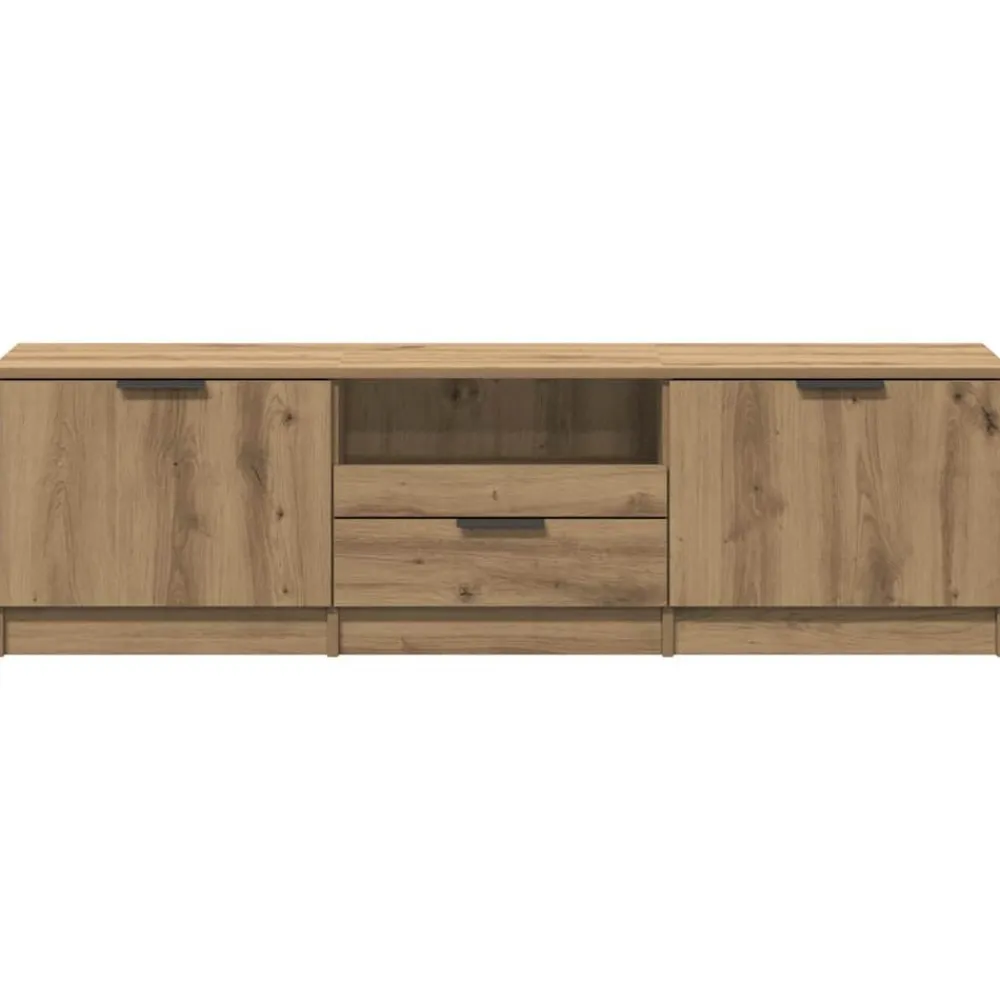 vidaXL Muebles Tv-Mueble de TV roble artesanal 140x35x40 cm madera de ingeniería