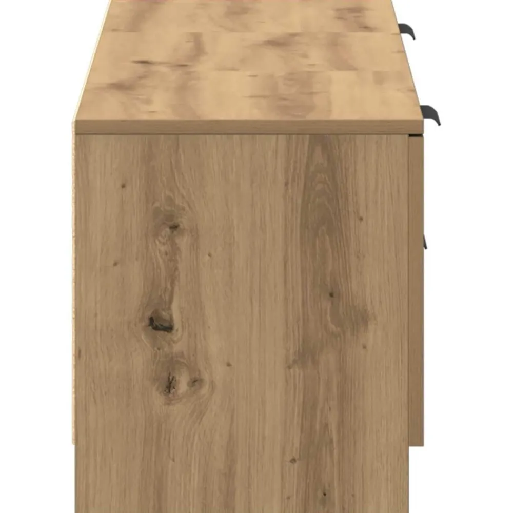 vidaXL Muebles Tv-Mueble de TV roble artesanal 140x35x40 cm madera de ingeniería