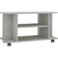 vidaXL Muebles Tv-Mueble de TV ruedas madera ingeniería gris hormigón 80x40x45 cm