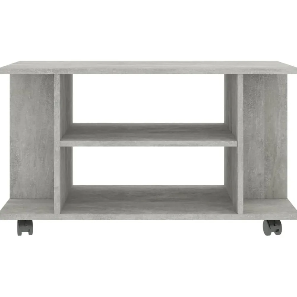 vidaXL Muebles Tv-Mueble de TV ruedas madera ingeniería gris hormigón 80x40x45 cm
