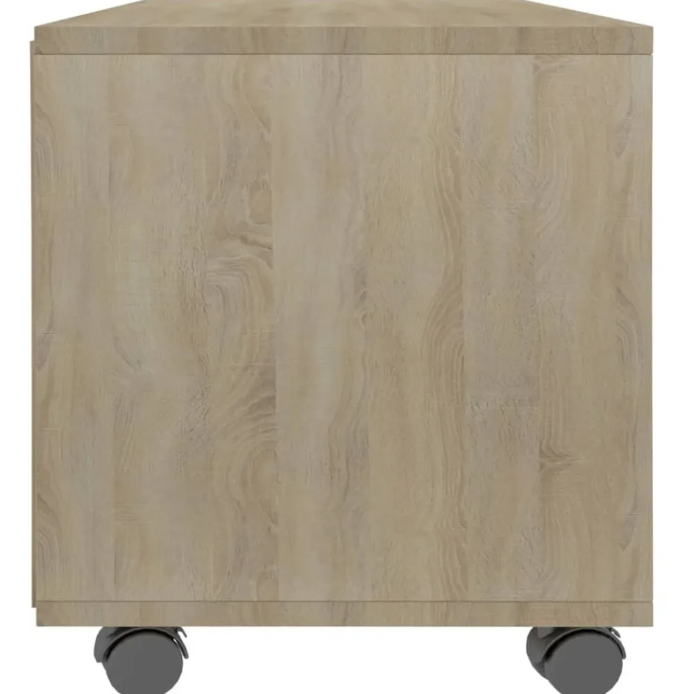 vidaXL Mueble de TV ruedas madera contrachapada color roble 90x35x35cm Roble Sonoma Clearance