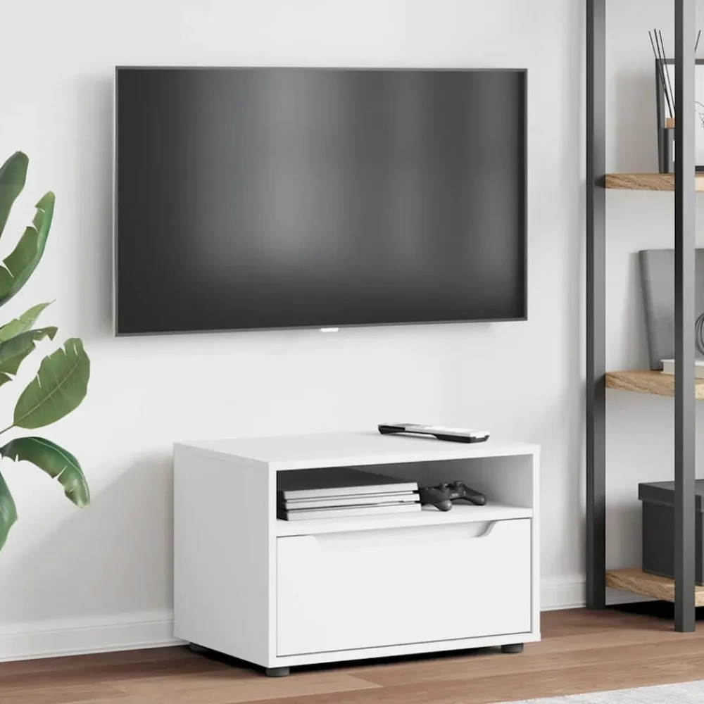 vidaXL Mueble de TV VISNES 60x40x38 cm madera de ingeniería Blanco Outlet