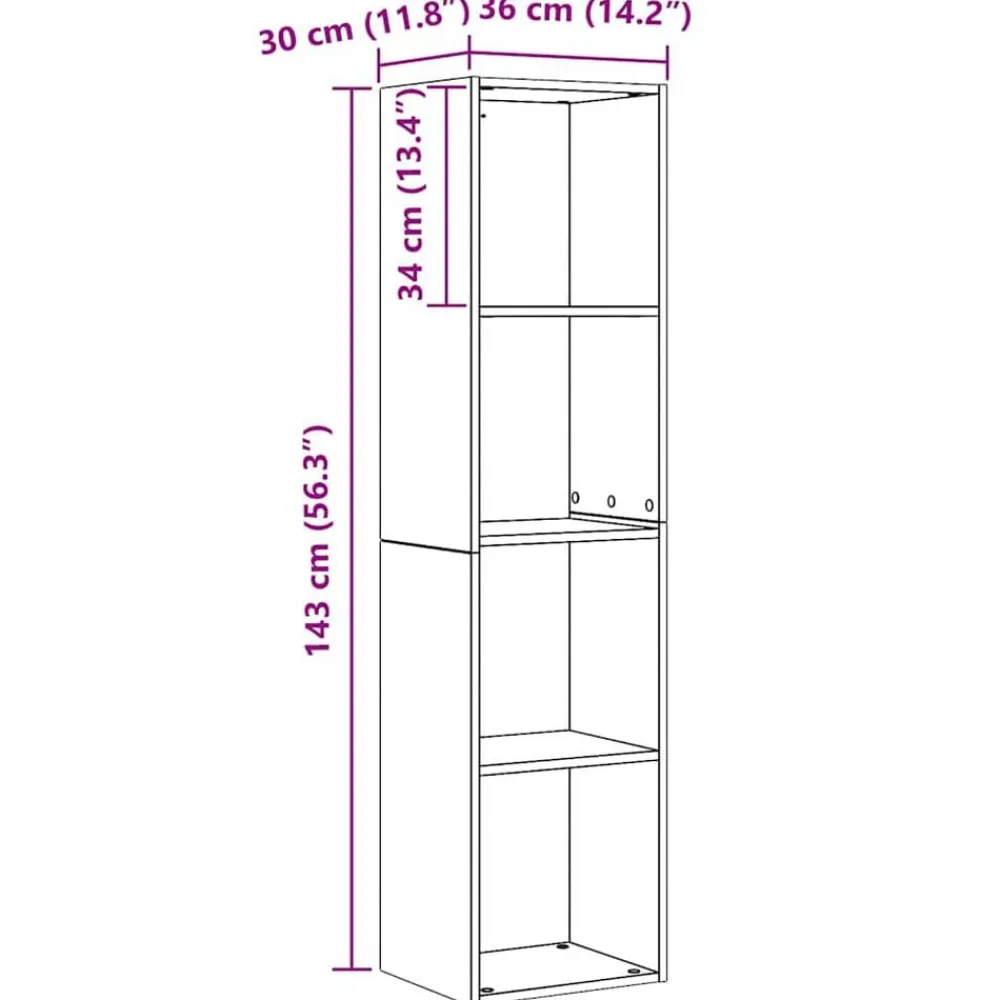 vidaXL Mueble de TV/Librería roble artesanal 36x30x143cm Roble artisan Hot