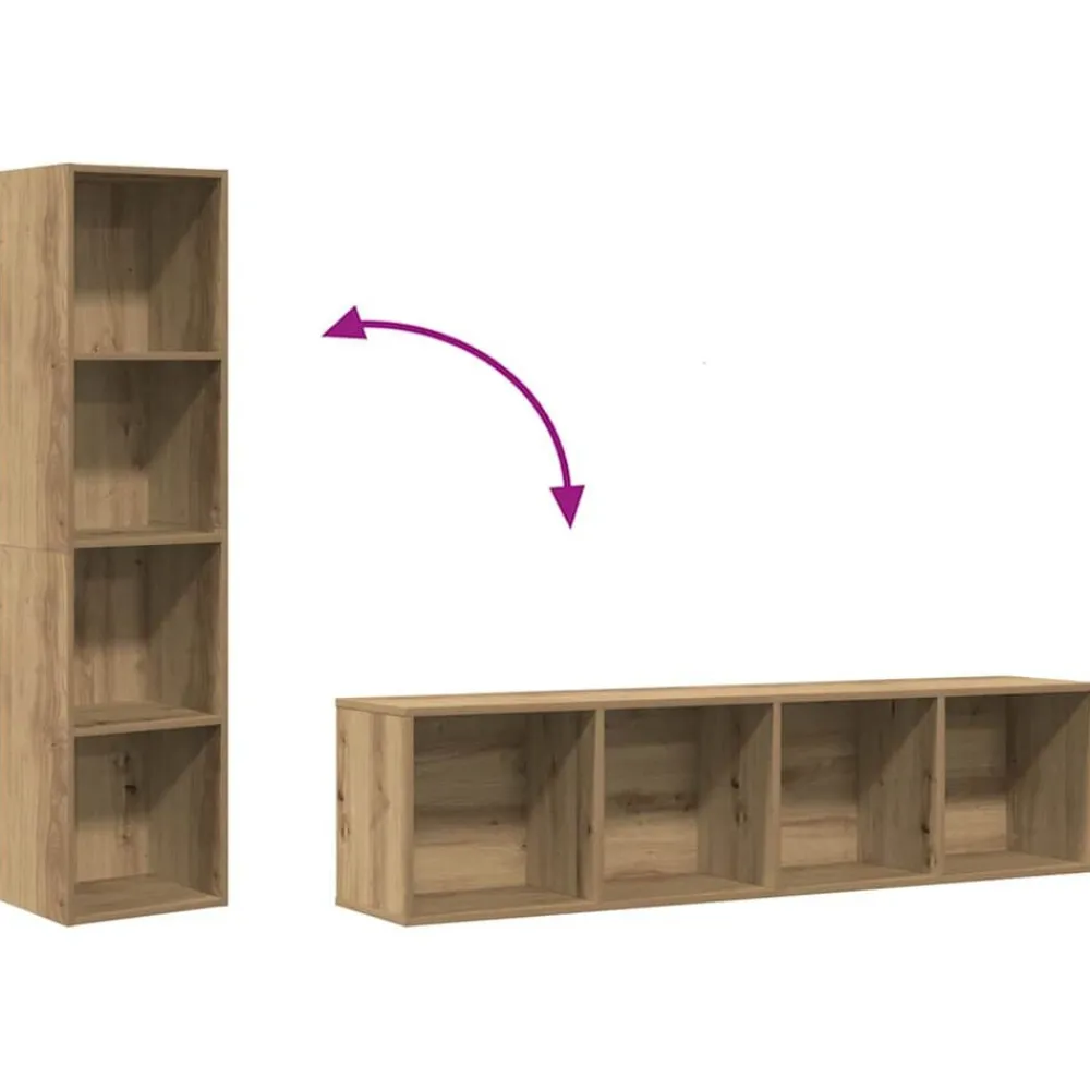 vidaXL Mueble de TV/Librería roble artesanal 36x30x143cm Roble artisan Hot