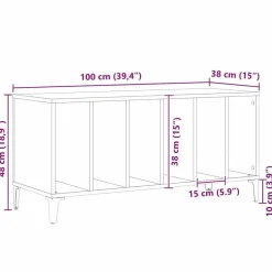vidaXL Armarios Y Almacenamiento-Mueble para discos de vinilo 100 x 38 x 48 cm