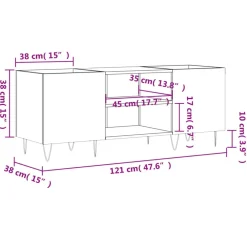 vidaXL Armarios Y Almacenamiento-Mueble para discos madera contrachapada 121x38x48 cm