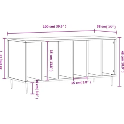 vidaXL Armarios Y Almacenamiento-Mueble para discos madera contrachapada 100x38x48 cm