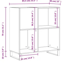 vidaXL Armarios Y Almacenamiento-Mueble para discos madera contrachapada 84,5x38x89 cm