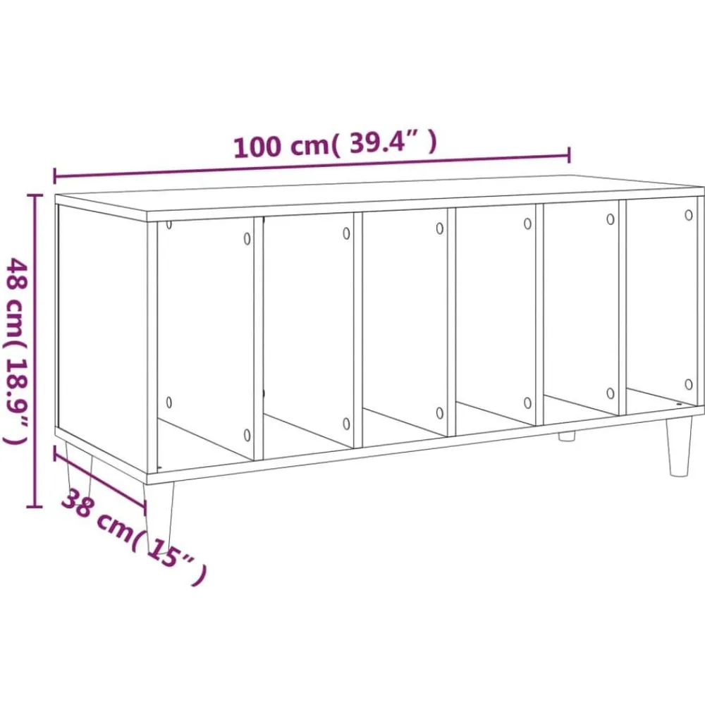 vidaXL Armarios Y Almacenamiento-Mueble para discos madera contrachapada 100x38x48 cm