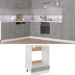 vidaXL Mueble para horno "Riga" gris hormigón 60x46x81,5 cm madera de ingeniería Gris hormig&oacute;n Best