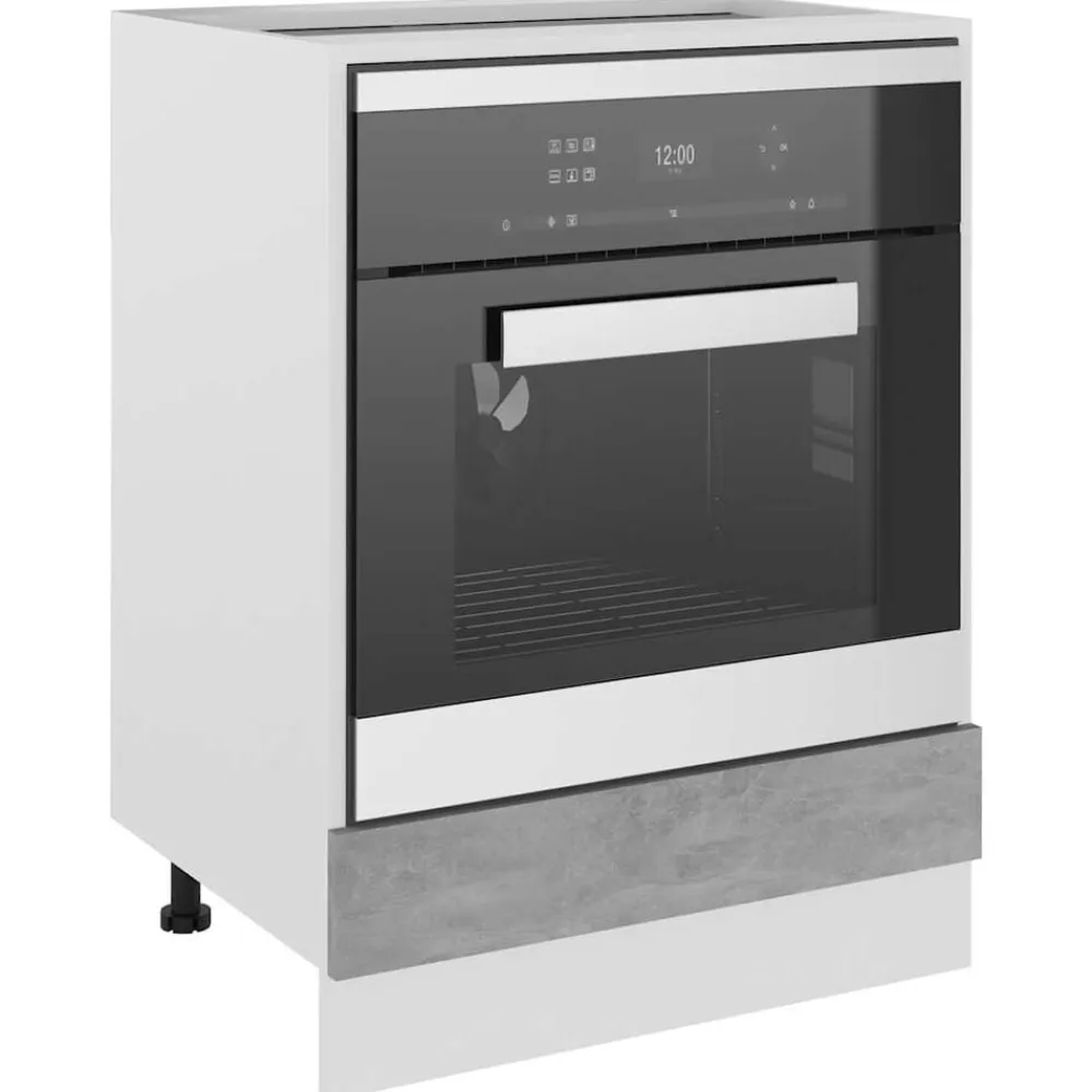vidaXL Mueble para horno "Riga" gris hormigón 60x46x81,5 cm madera de ingeniería Gris hormigón Best