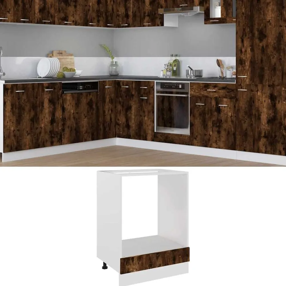 vidaXL Armarios Y Almacenamiento-Mueble para horno "Riga" 60x46x81,5 cm madera de ingeniería