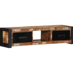 vidaXL Mueble para la TV 100x30x25 madera maciza reciclada Discount
