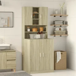 vidaXL Mueble para lavadora 2 piezas madera de ingeniería Roble Sonoma Discount