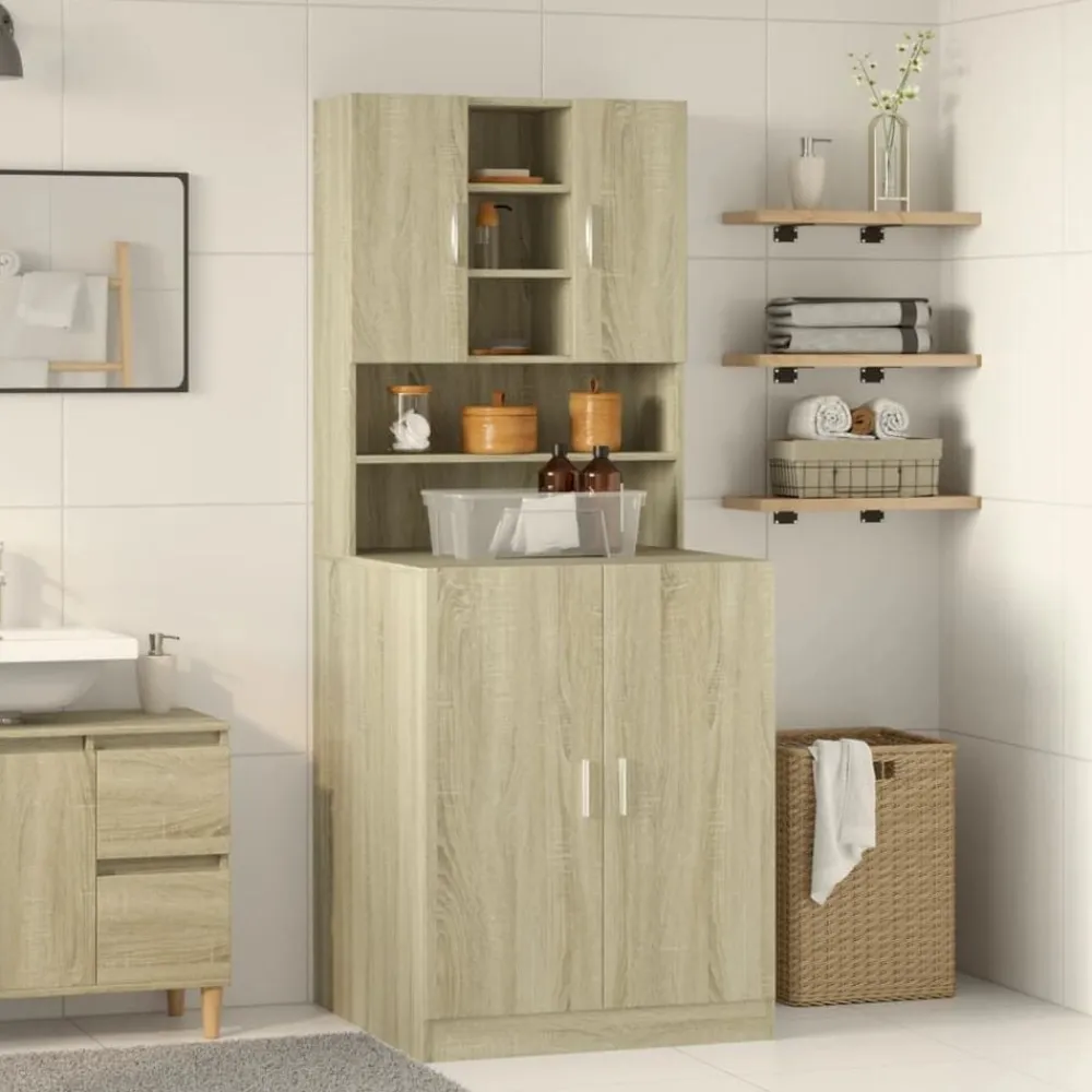 vidaXL Mueble para lavadora 2 piezas madera de ingeniería Roble Sonoma Discount