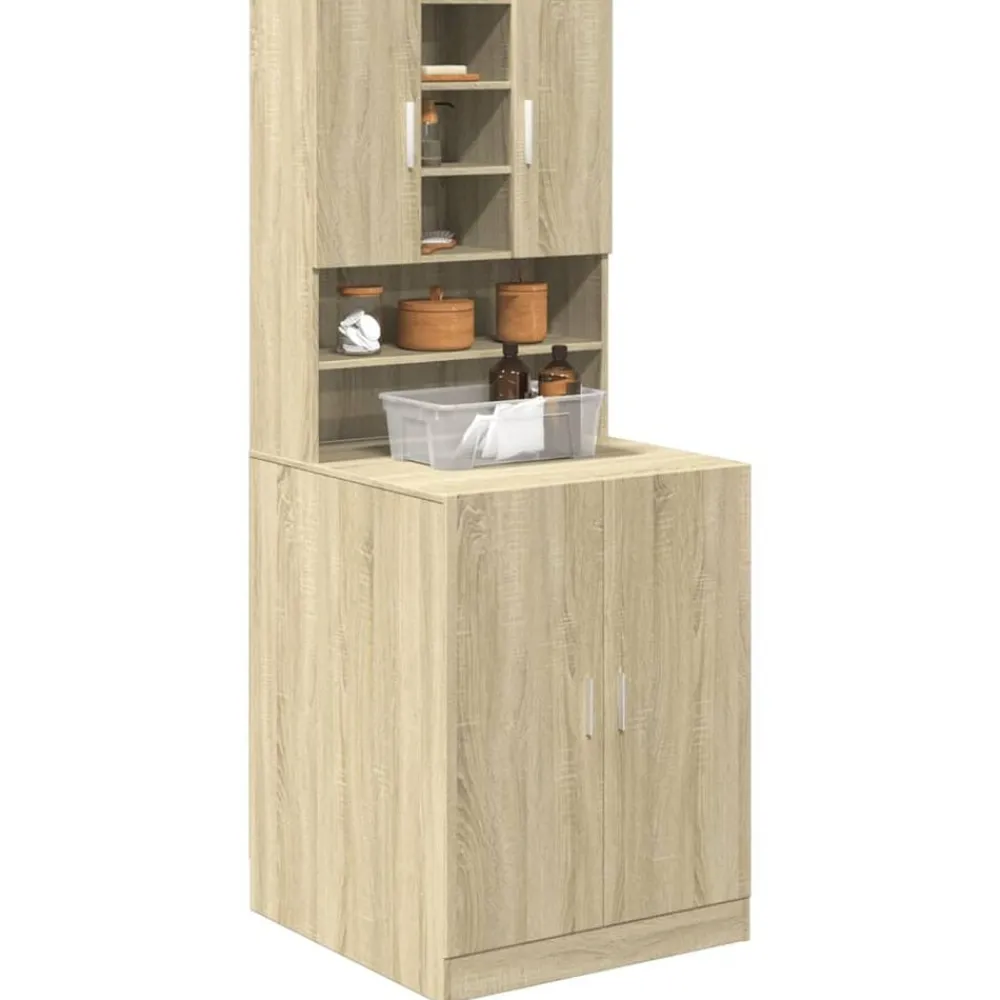 vidaXL Mueble para lavadora 2 piezas madera de ingeniería Roble Sonoma Discount