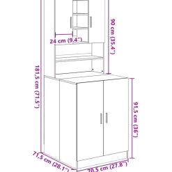 vidaXL Mueble para lavadora 2 piezas madera de ingeniería Roble Sonoma Discount