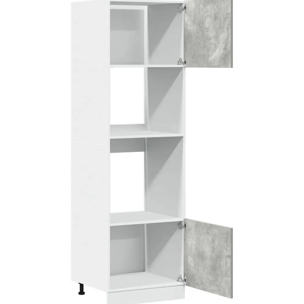 vidaXL Mueble para microondas "Lyon" gris hormigón 60x57x207 cm madera de ingeniería Gris hormigón Discount