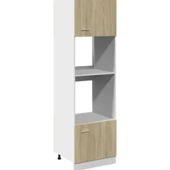 vidaXL Mueble para microondas "Lyon" 60x57x207 cm madera de ingeniería Roble Sonoma Online