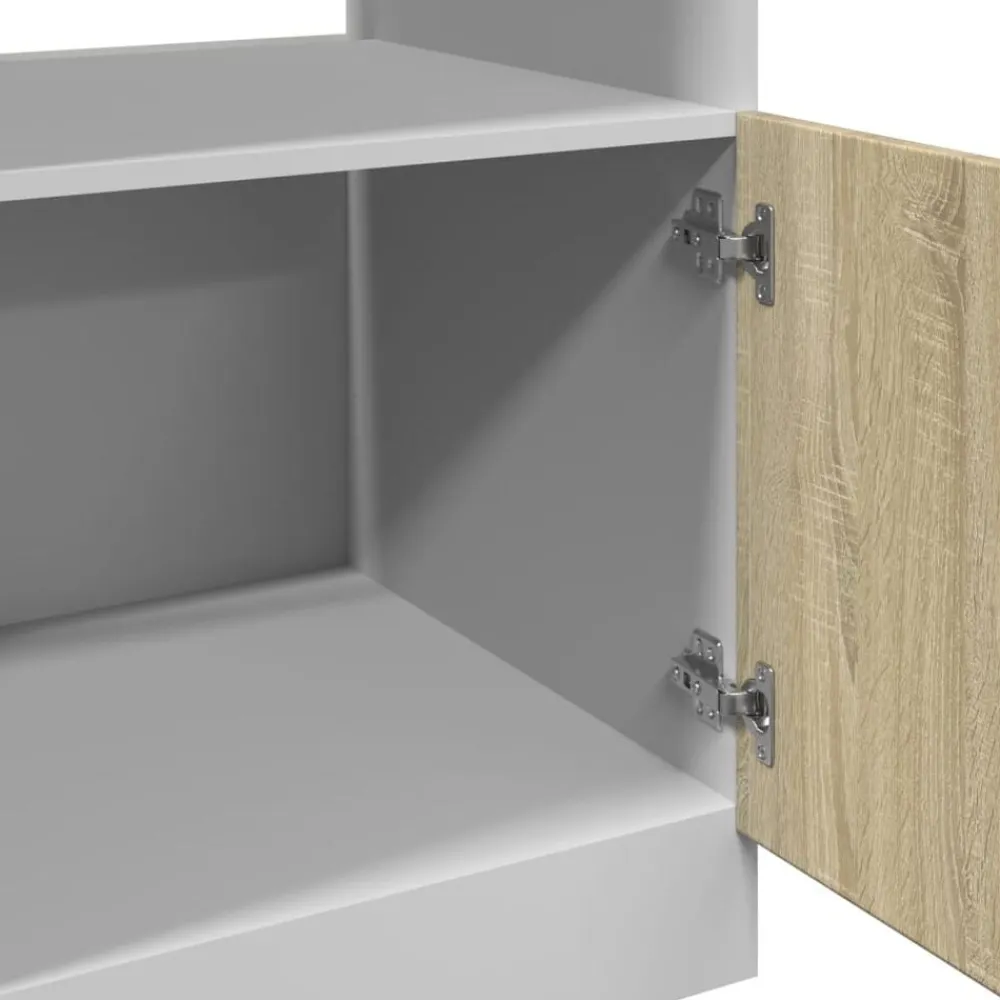 vidaXL Mueble para microondas "Lyon" 60x57x207 cm madera de ingeniería Roble Sonoma Online