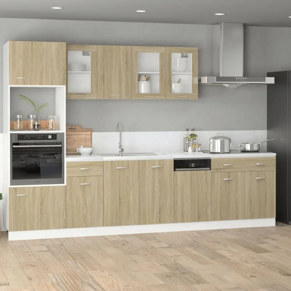 vidaXL Mueble para microondas "Lyon" 60x57x207 cm madera de ingeniería Roble Sonoma Online