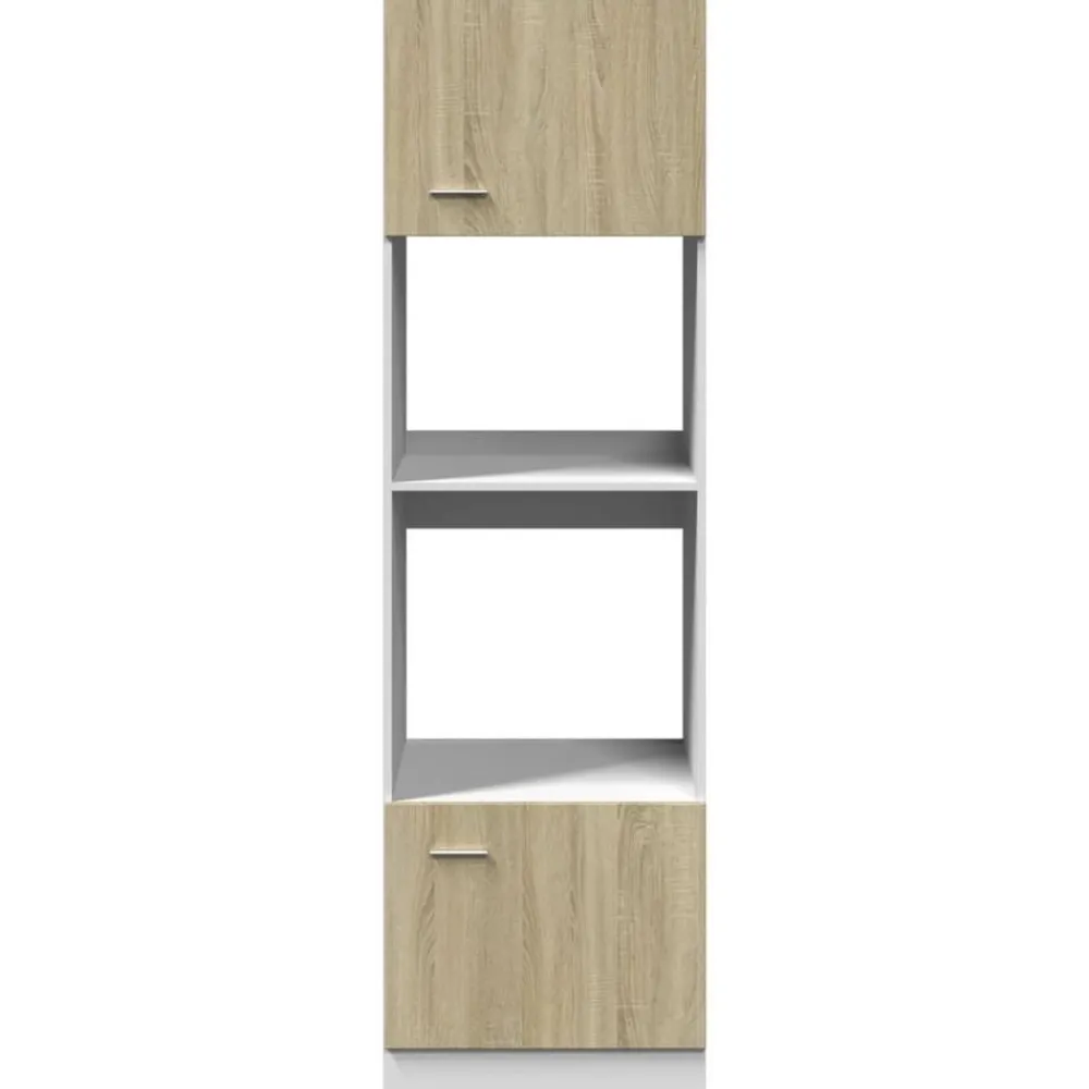 vidaXL Mueble para microondas "Lyon" 60x57x207 cm madera de ingeniería Roble Sonoma Online