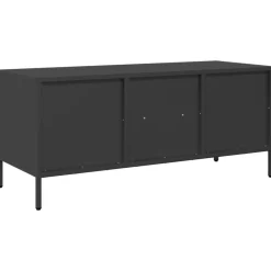 vidaXL Mueble para TV acero laminado en frío 101,5x39x43,5 cm Negro