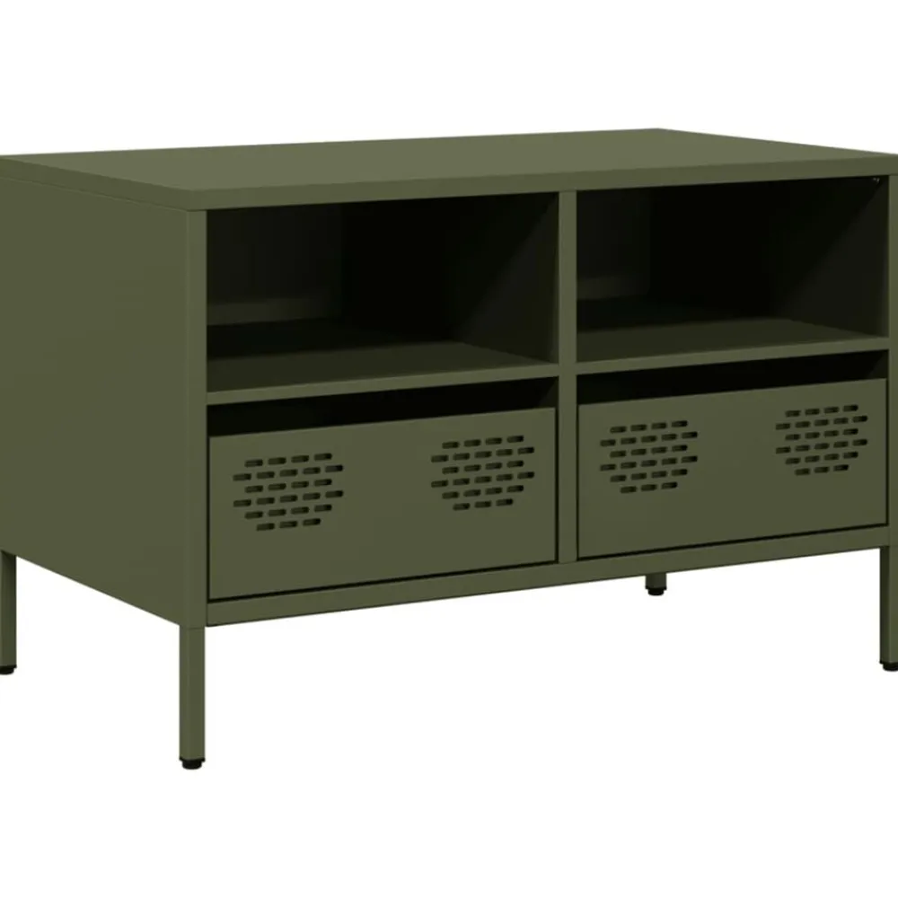 vidaXL Muebles Tv-Mueble para TV acero laminado en frío 68x39x43,5 cm