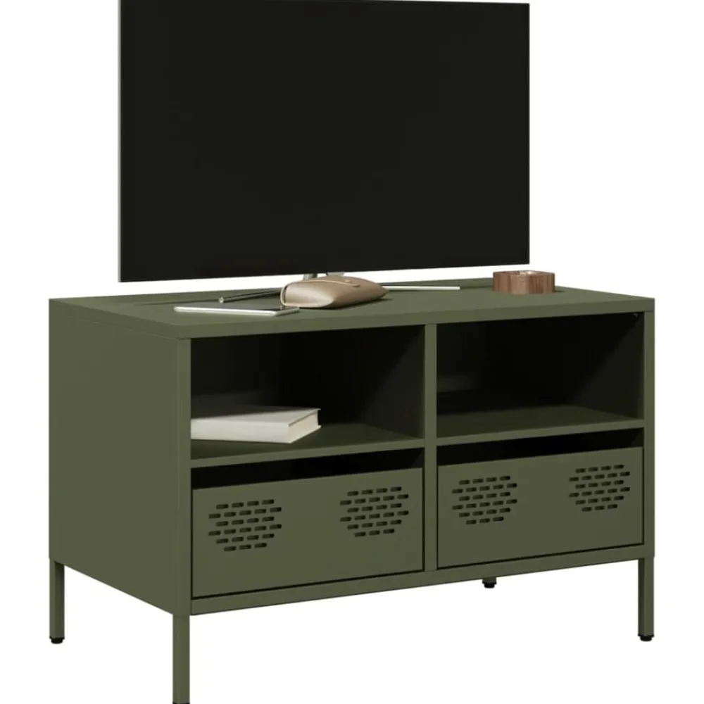 vidaXL Muebles Tv-Mueble para TV acero laminado en frío 68x39x43,5 cm